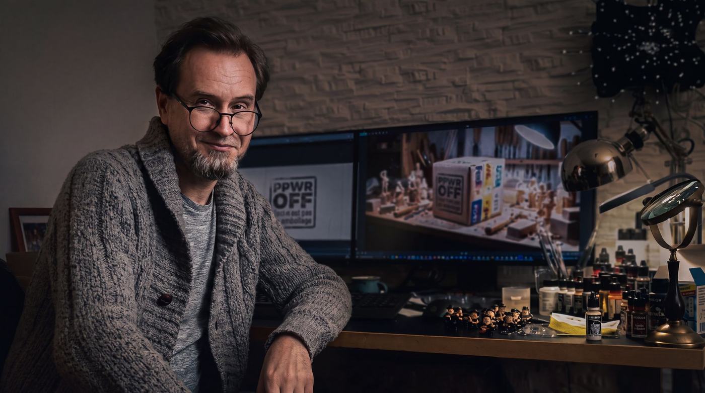 Ruslan Ogorodnik at his desk
